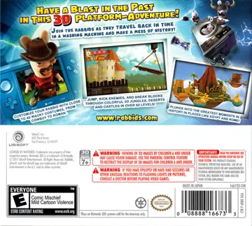 Rabbids Travel in Time 3D (Usa) box cover back